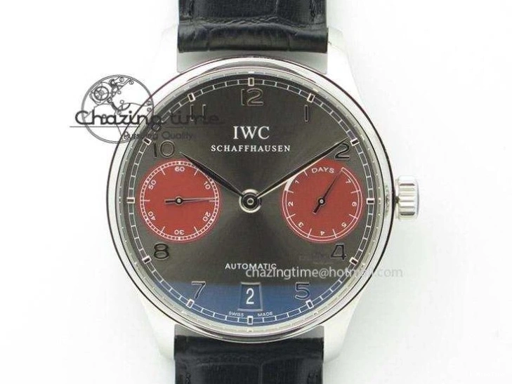 MIROTIME 0524 MoistureWicking Portuguese IW371491 ZF 1:1 Best Edition SS Blue Dial On Leather Strap A79350 (Slim Movement) V 7221